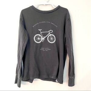 🎯3/$10 GapKids Gap Long-Sleeved Grey Bicycle Tee Small 6-7 6 7